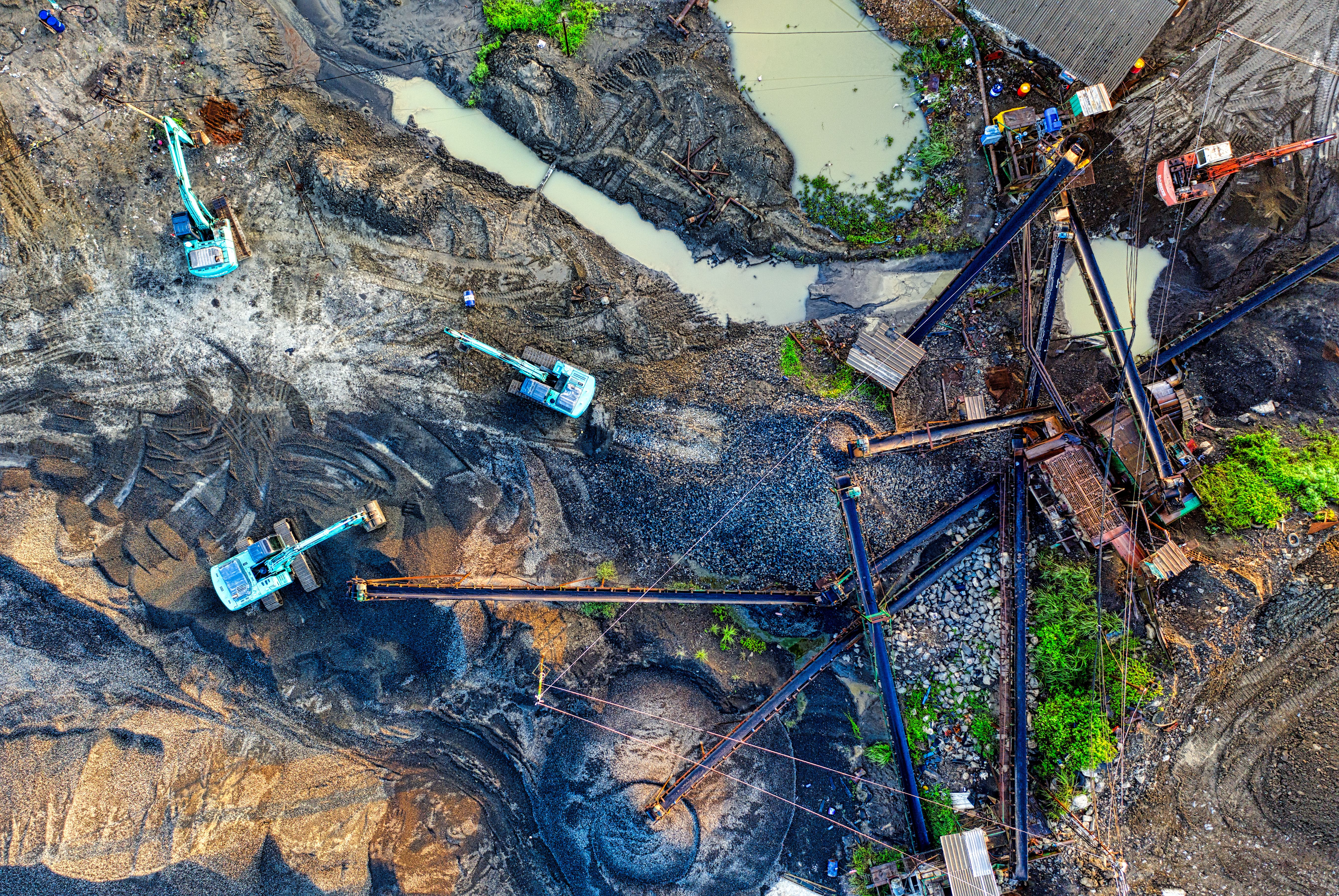 Aerial overview of an active development site